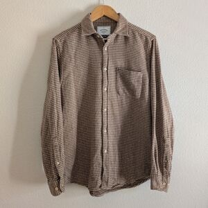 Portuguese Flannel Abstract Houndstooth Flannel Button Up Shirt